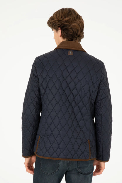U.S. Polo Assn. Navy Men Navy Diamond Quilted Contrast Trim Puffer Jacket SKU: G081SZ0MS0 1946176_VR033 Image 05