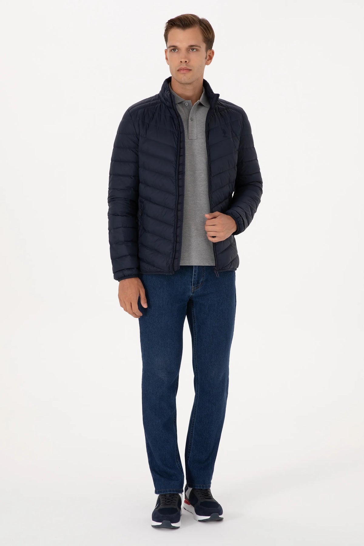 U.S. Polo Assn. Navy Men Navy Lightweight Padded Puffer Jacket SKU: G081SZ0MS0 2246446_VR033 Image 04