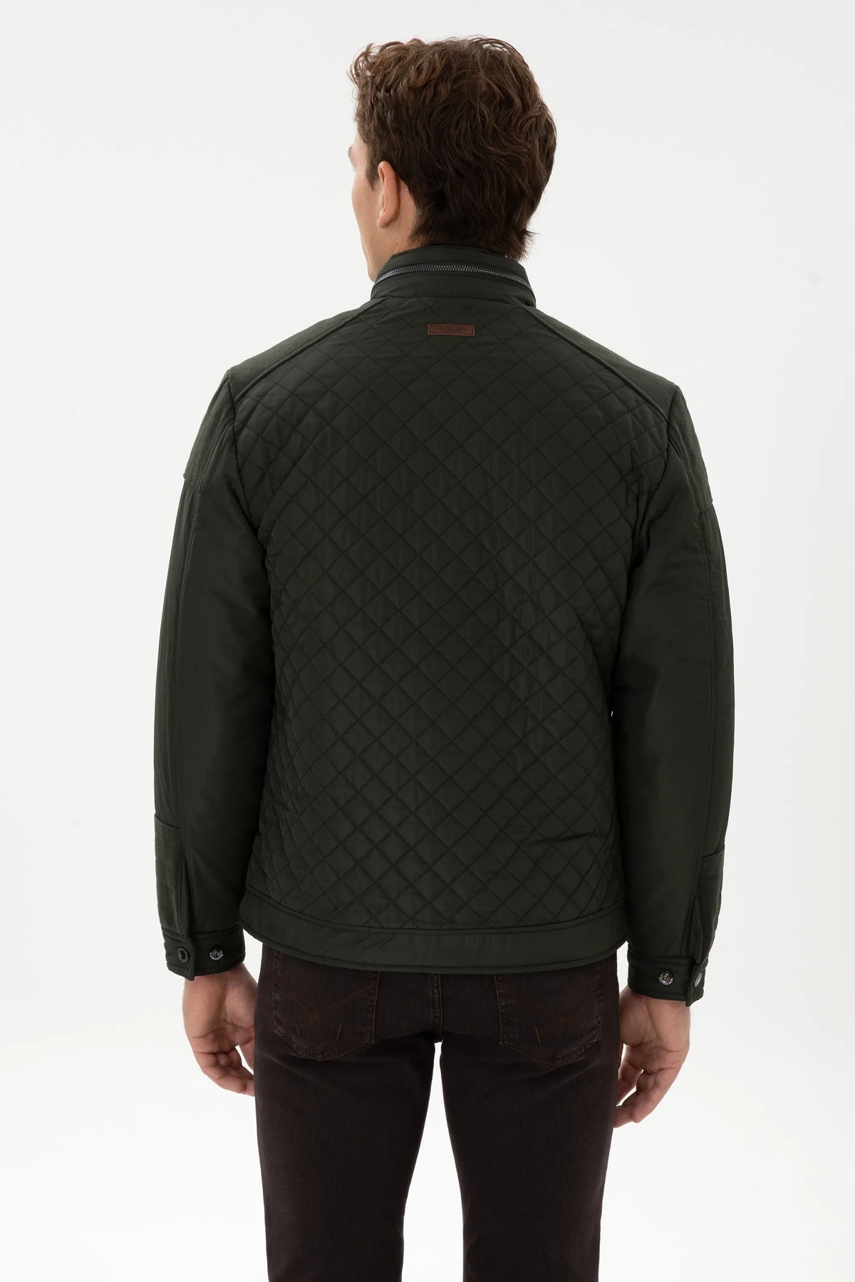 U.S. Polo Assn. Dark Green Men Dark Green Diamond Quilted Stand Collar Puffer Jacket SKU: G081SZ0MS0 2248735_VR079 Image 05