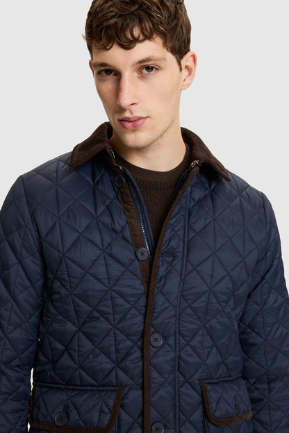 U.S. Polo Assn. Navy Men Navy Diamond Quilted Barn Puffer Jacket SKU: G081SZ0MS0 PU-13212_VR033 Image 02