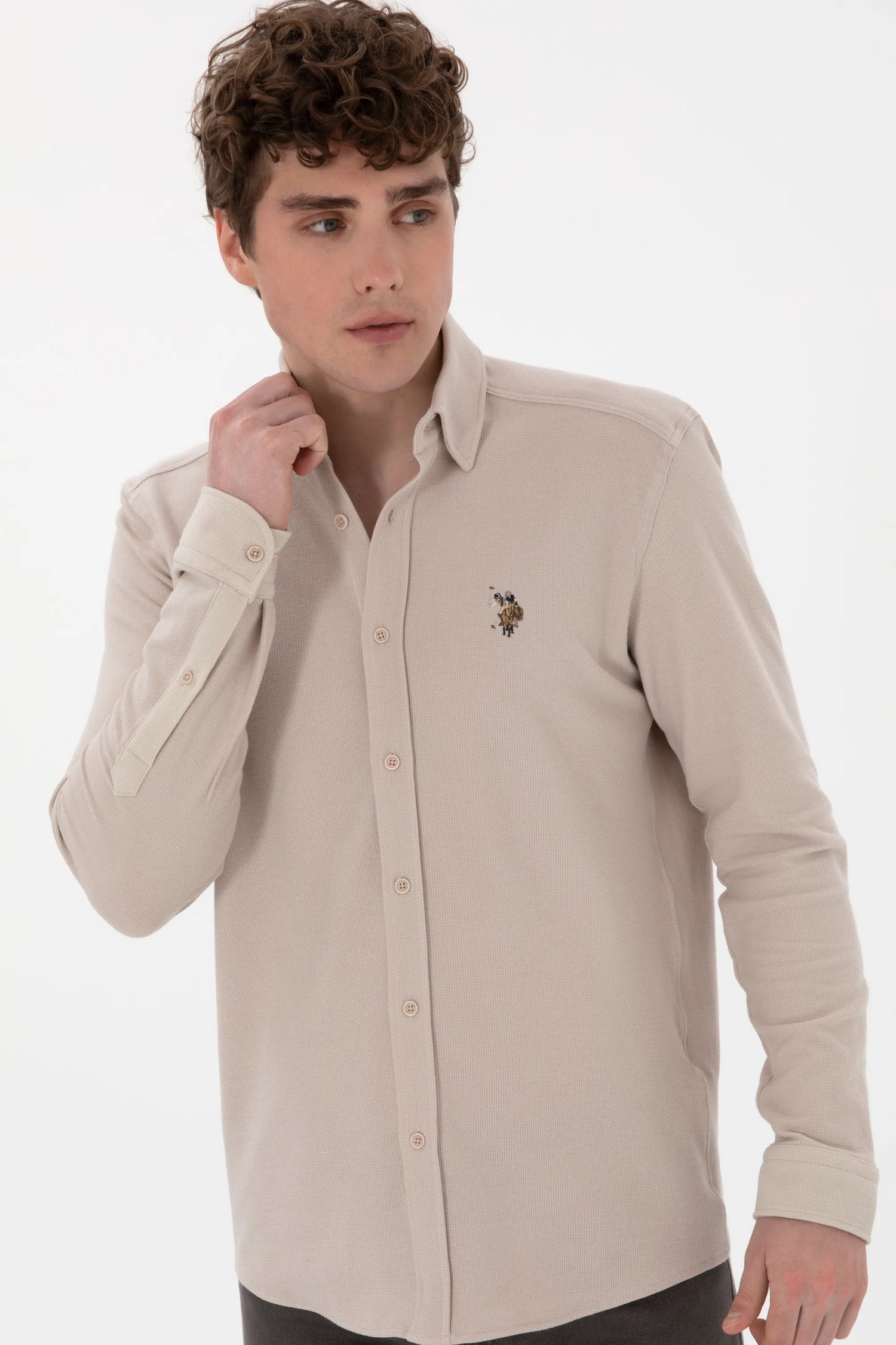 U.S. Polo Assn. Stone Men Stone Knitting Shirt SKU: G081SZ0OG0 2107809_VR049 Image 03