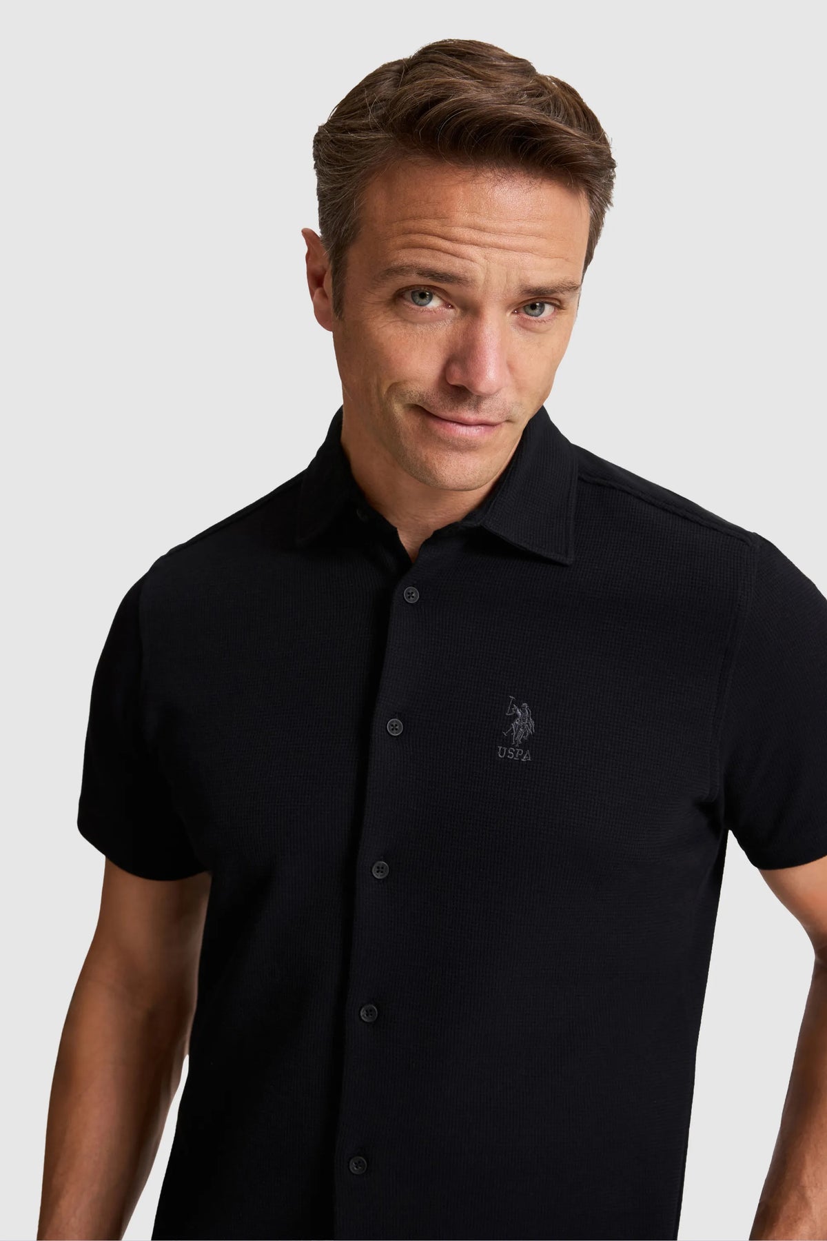 U.S. Polo Assn. Black Men Black Short Sleeve Jersey Shirt SKU: G081SZ0OG0 PU-10230_VR046 Image 02