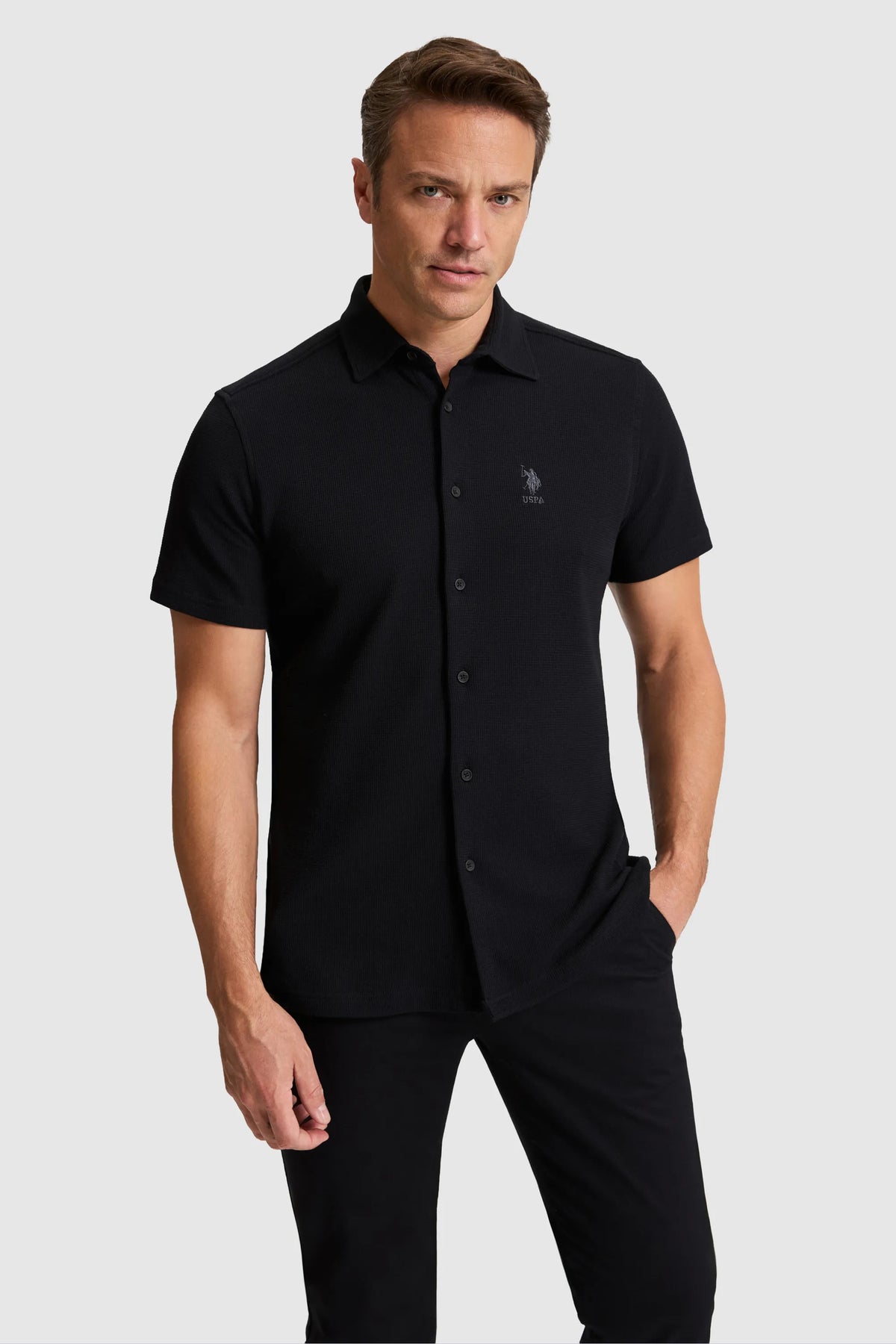 U.S. Polo Assn. Black Men Black Short Sleeve Jersey Shirt SKU: G081SZ0OG0 PU-10230_VR046 Image 03