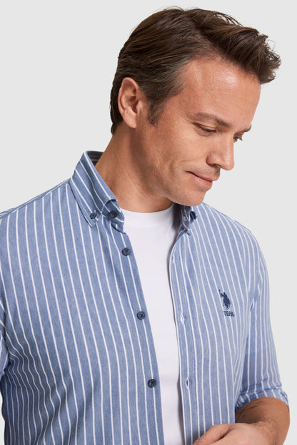U.S. Polo Assn. Outdoor Navy Men Outdoor Navy Long Sleeve Striped Shirt SKU: G081SZ0OG0 PU-10232_VR059 Image 02