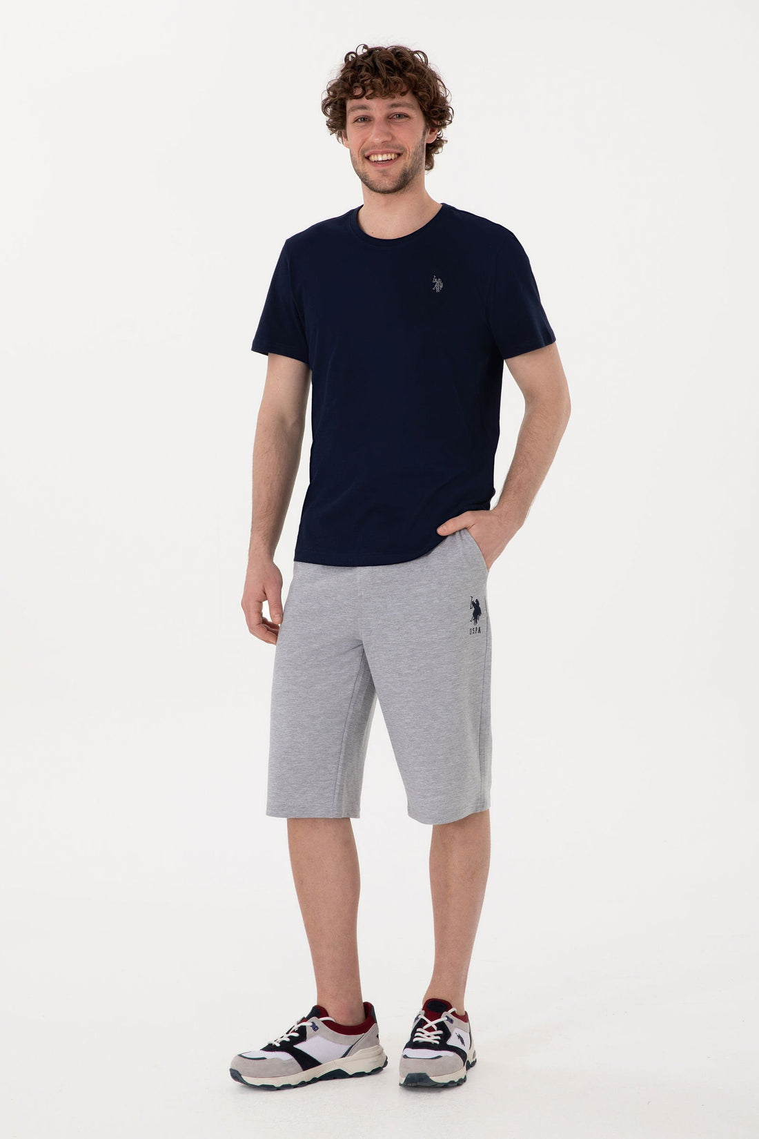 U.S. Polo Assn._Grey Melange Knitting Short_G081SZ0OS0 2084662_VR086_01