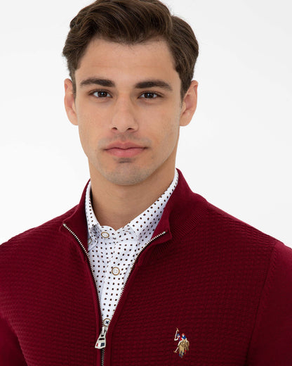 Red Knitting Cardigan U.S. Polo Assn.