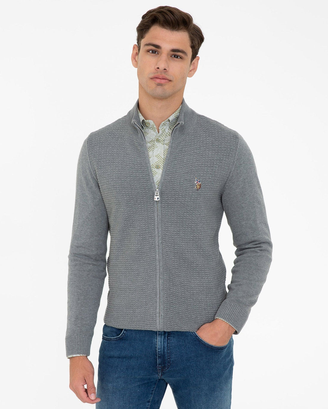 Light Grey Knitting Cardigan U.S. Polo Assn.