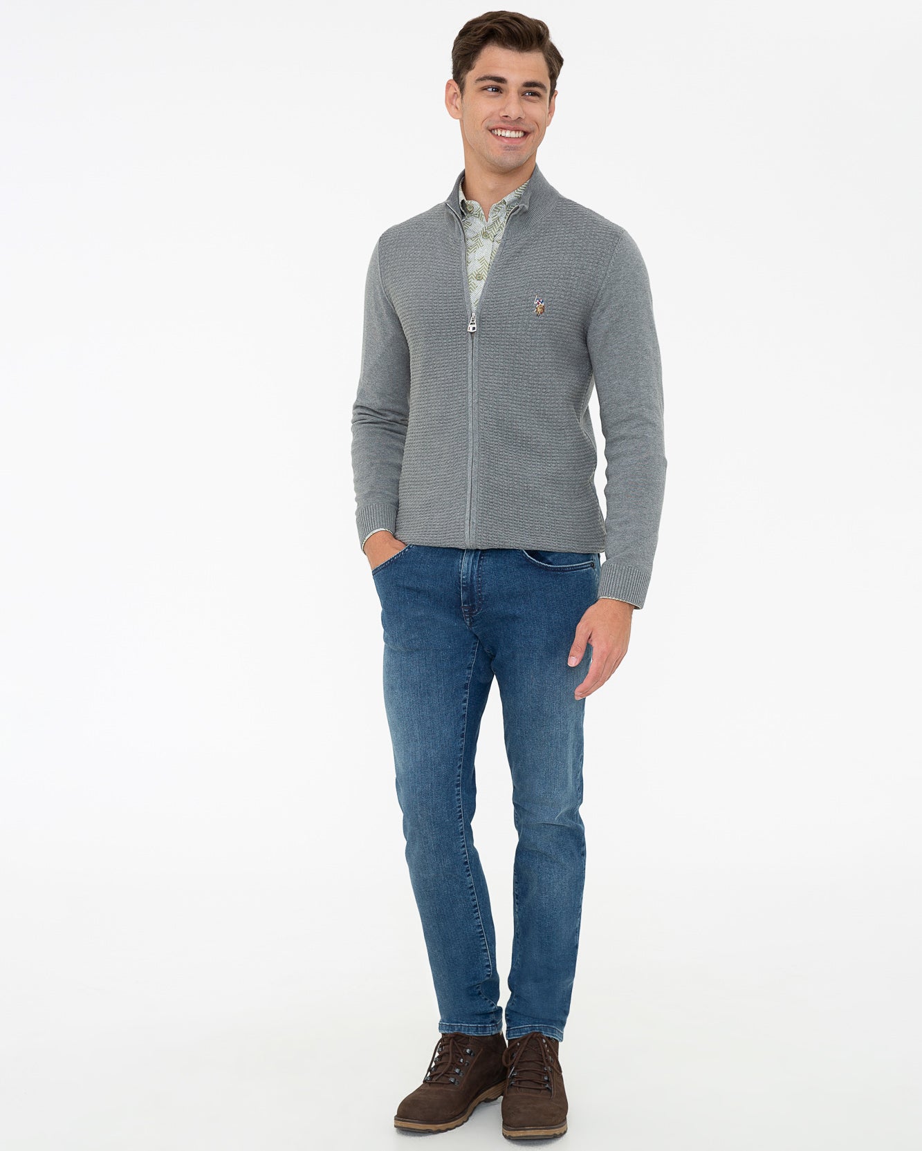 Light Grey Knitting Cardigan U.S. Polo Assn.