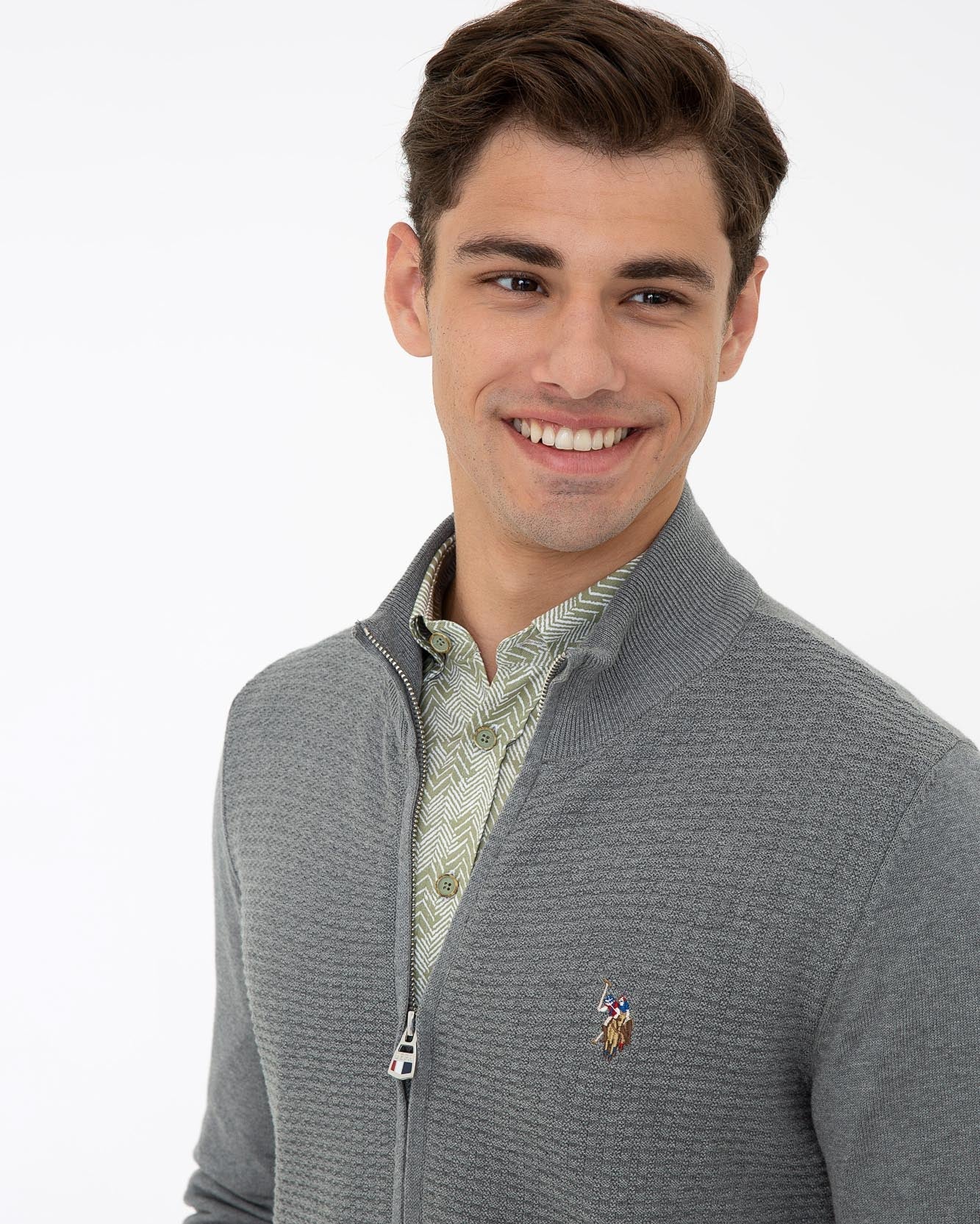 Light Grey Knitting Cardigan U.S. Polo Assn.