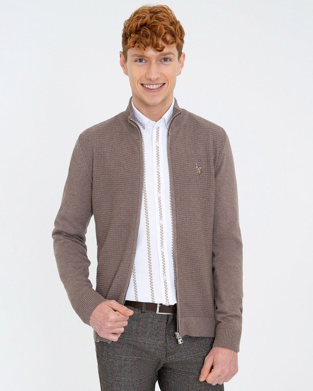 Brown Knitting Cardigan U.S. Polo Assn.