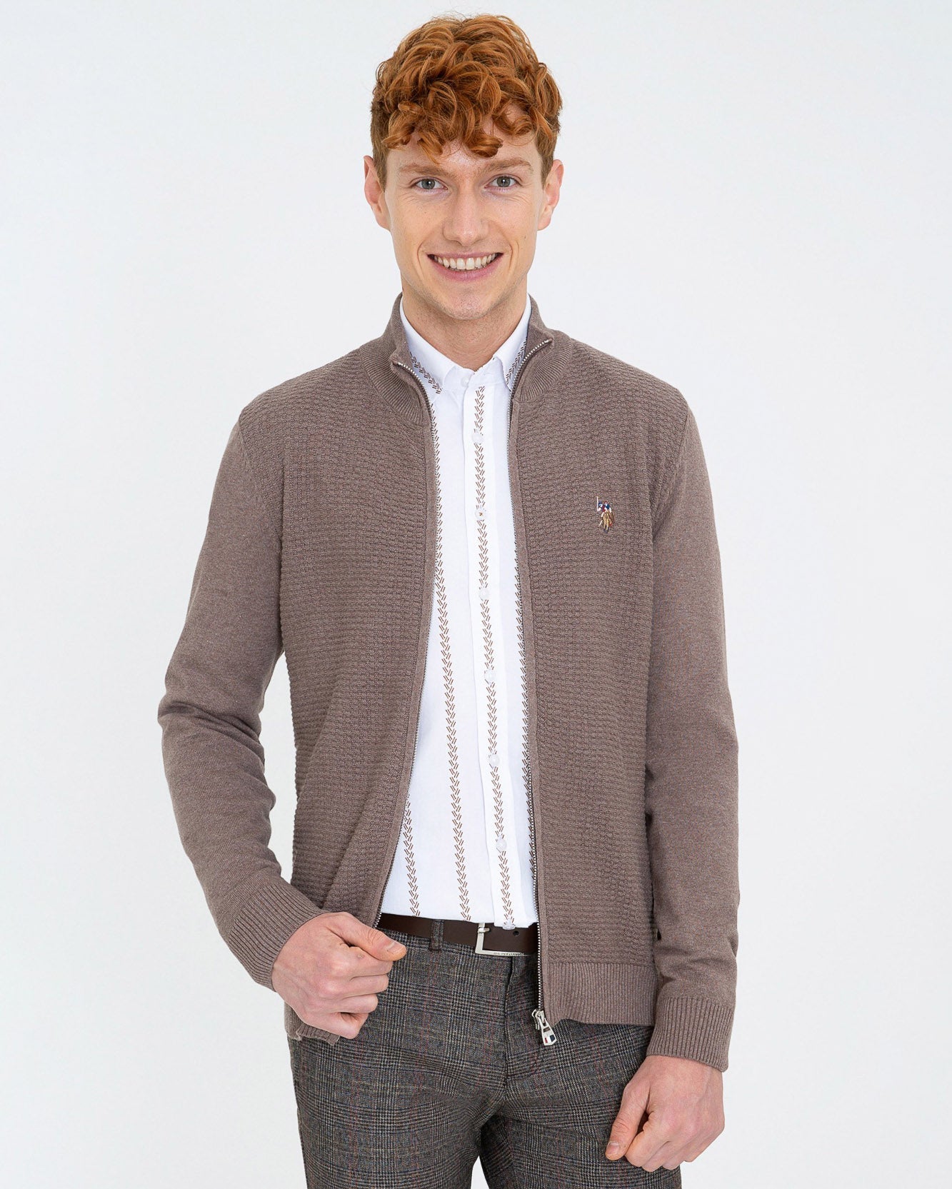 Brown Knitting Cardigan U.S. Polo Assn.