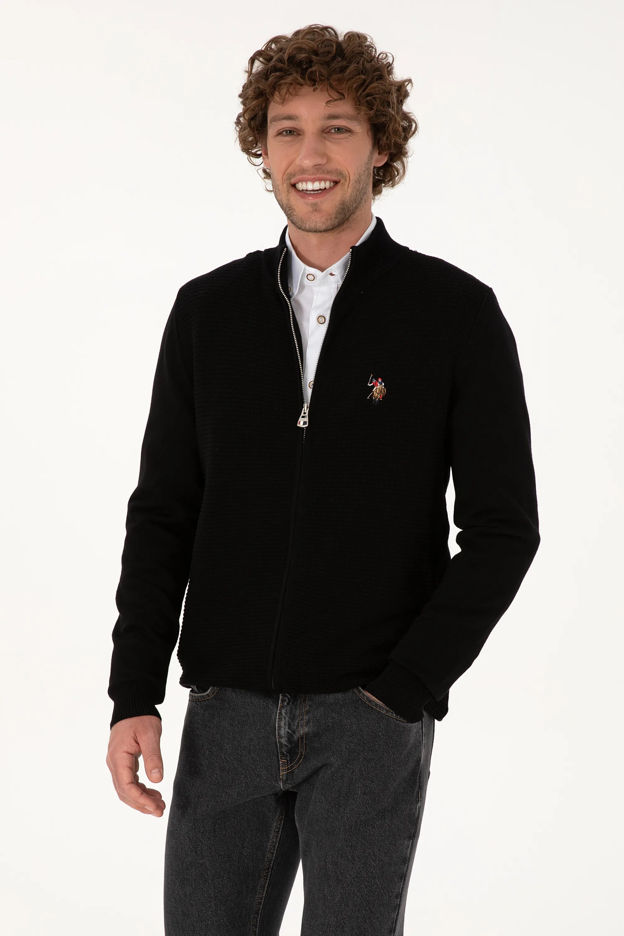 U.S. Polo Assn._Black_Black Knitting Cardigan_G081SZ0TH0 2227188_VR046_03