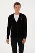 U.S. Polo Assn. Black Men Black Button Through V Neck Knitted Cardigan SKU: G081SZ0TH0 2227205_VR046 Image 01