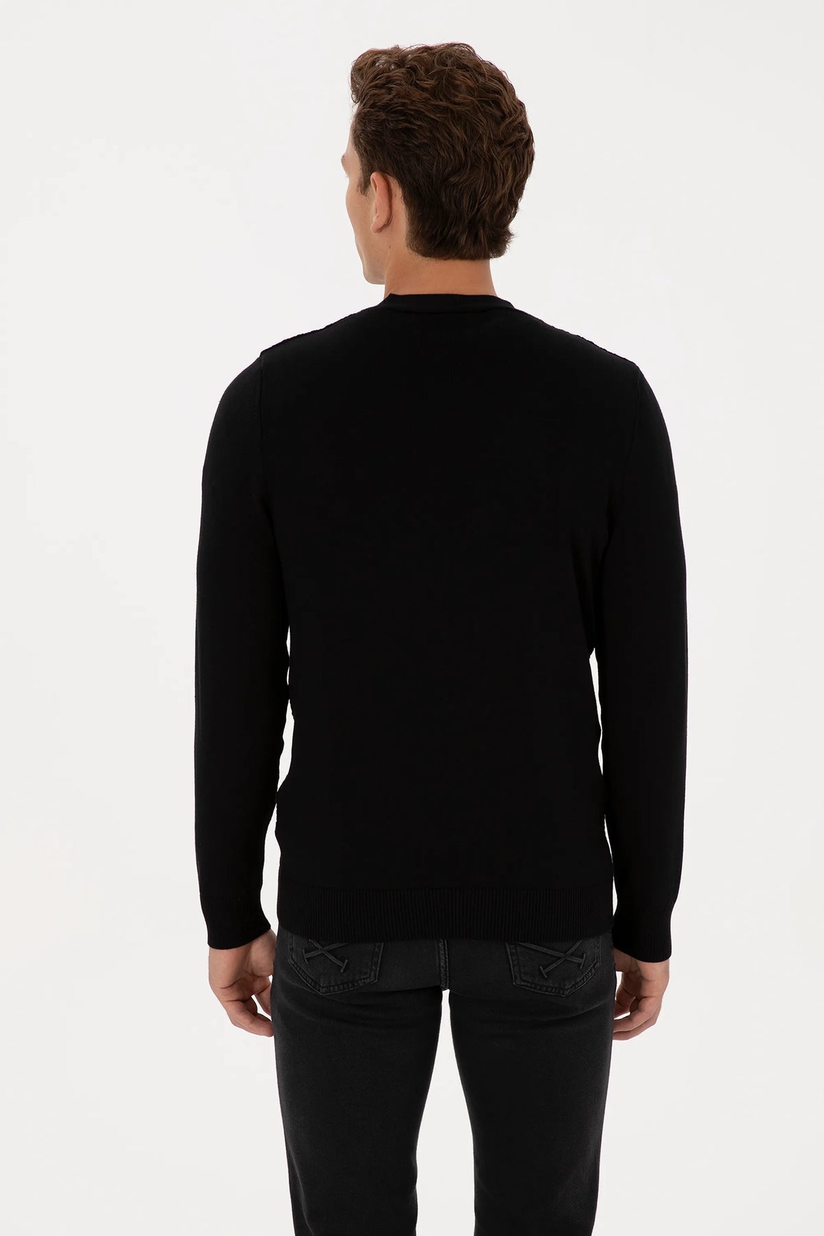 U.S. Polo Assn. Black Men Black Button Through V Neck Knitted Cardigan SKU: G081SZ0TH0 2227205_VR046 Image 05