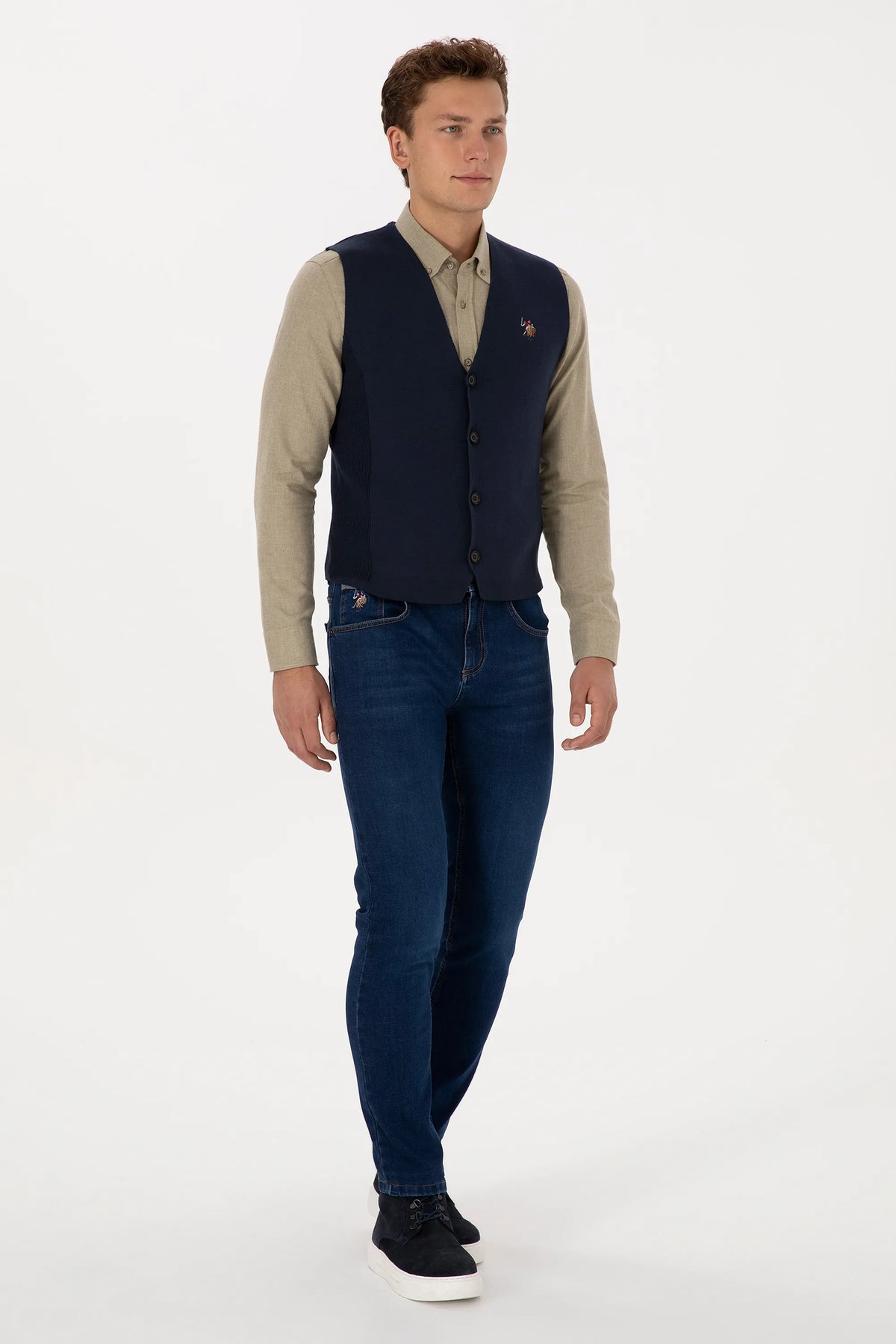 U.S. Polo Assn. Navy Men Navy Knitted Button Through Vest Jacket SKU: G081SZ0TH0 2236526_VR033 Image 04