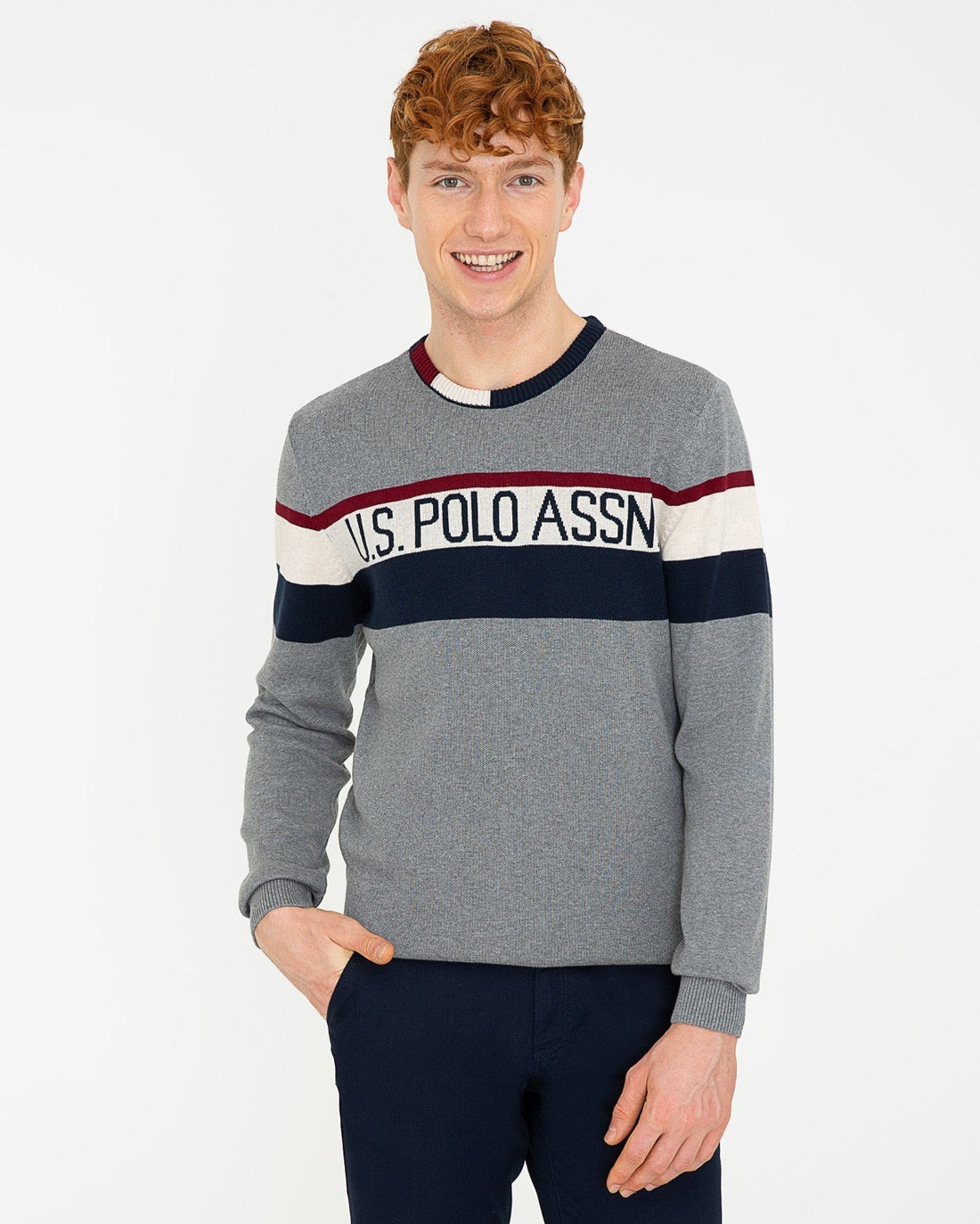 Light Grey Knitting Jumper U.S. Polo Assn.
