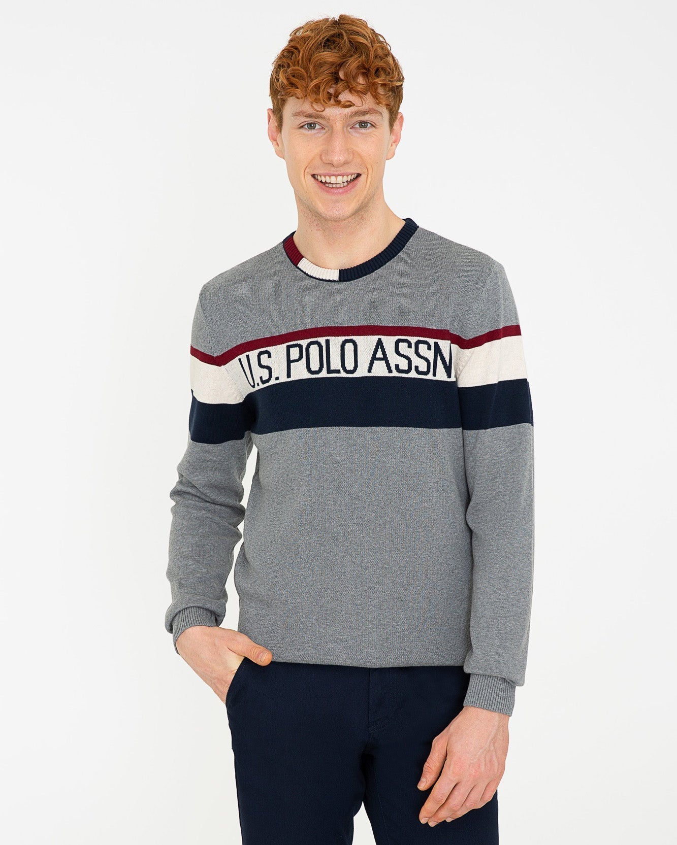 Light Grey Knitting Jumper U.S. Polo Assn.