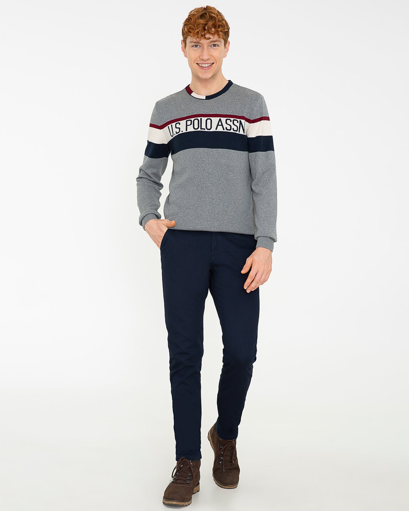 Light Grey Knitting Jumper U.S. Polo Assn.