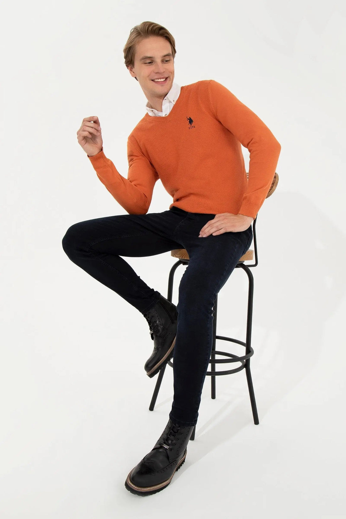 Orange Knitting Jumper - BEVAVA