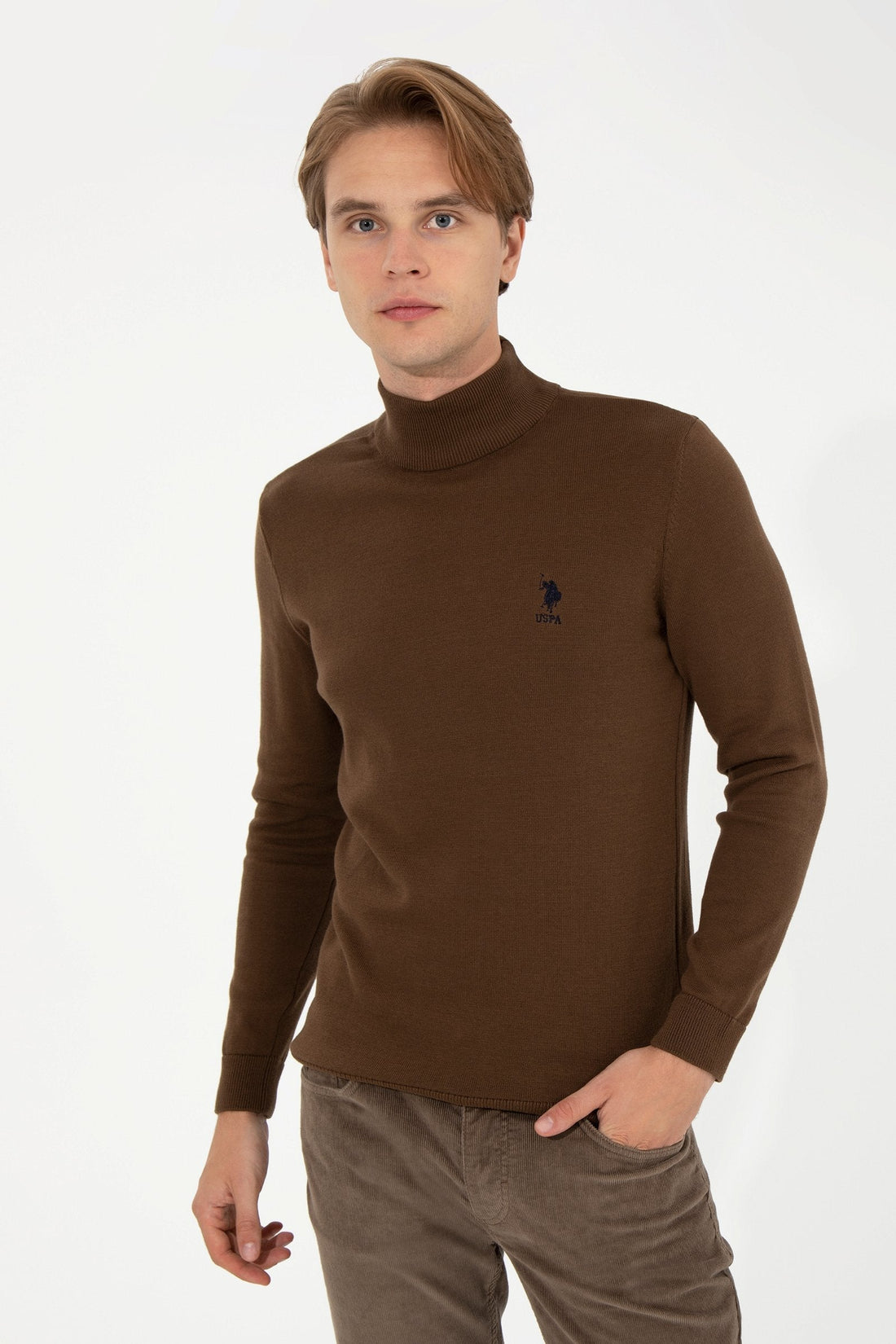 Brown Knitting Jumper U.S. Polo Assn.