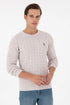 U.S. Polo Assn. Stone Melange Men Stone Melange Cable Knit Crew Neck Pullover SKU: G081SZ0TK0 1920815_VR225 Image 01