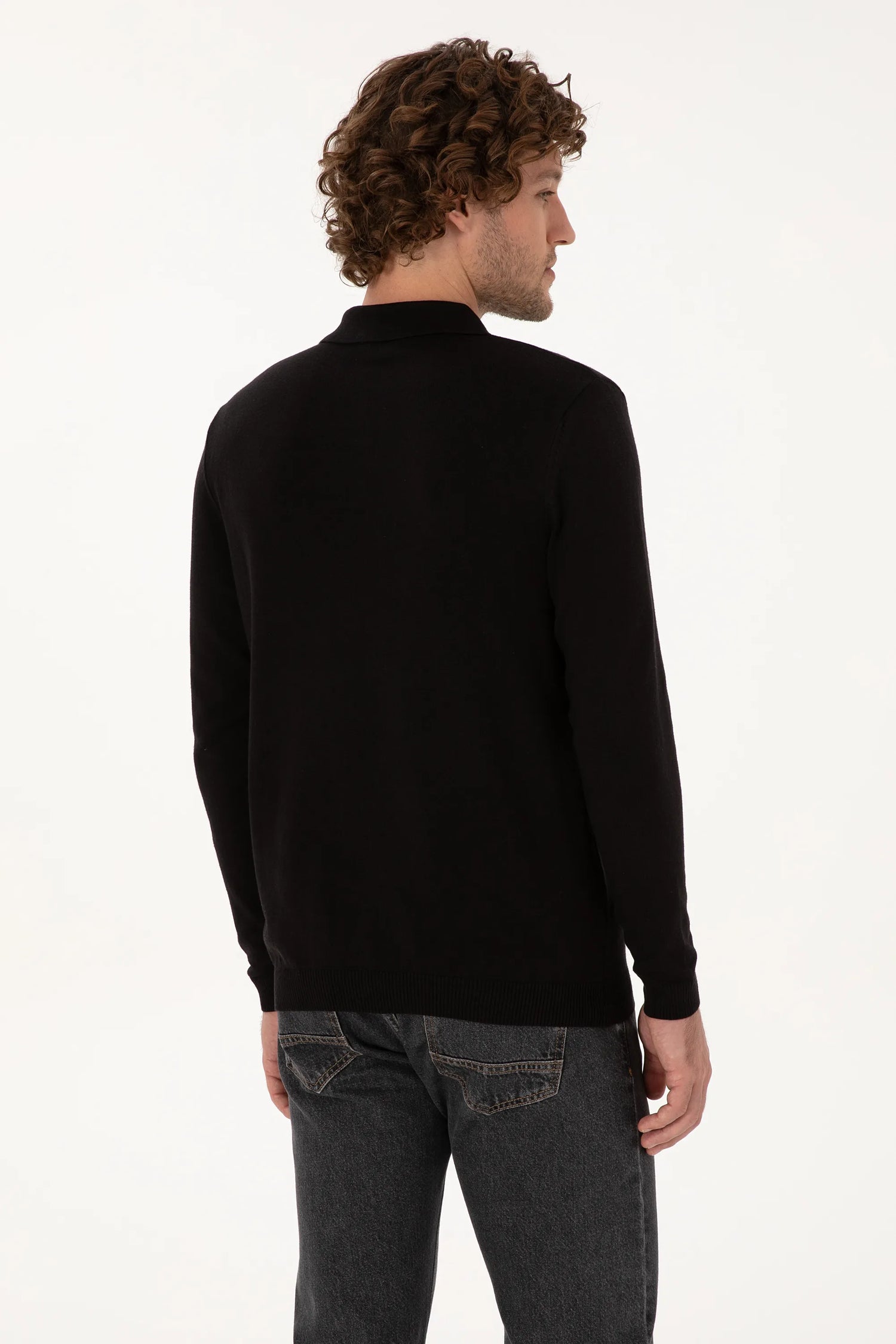 U.S. Polo Assn._Black_Black Long Sleeve Polo Shirt_G081SZ0TK0 2227111_VR046_05