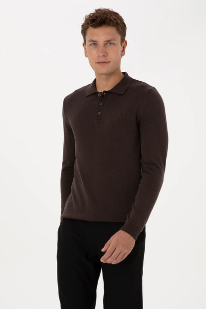 U.S. Polo Assn._Brown_Dark Brown Long Sleeve Polo Shirt_G081SZ0TK0 2227111_VR084_03