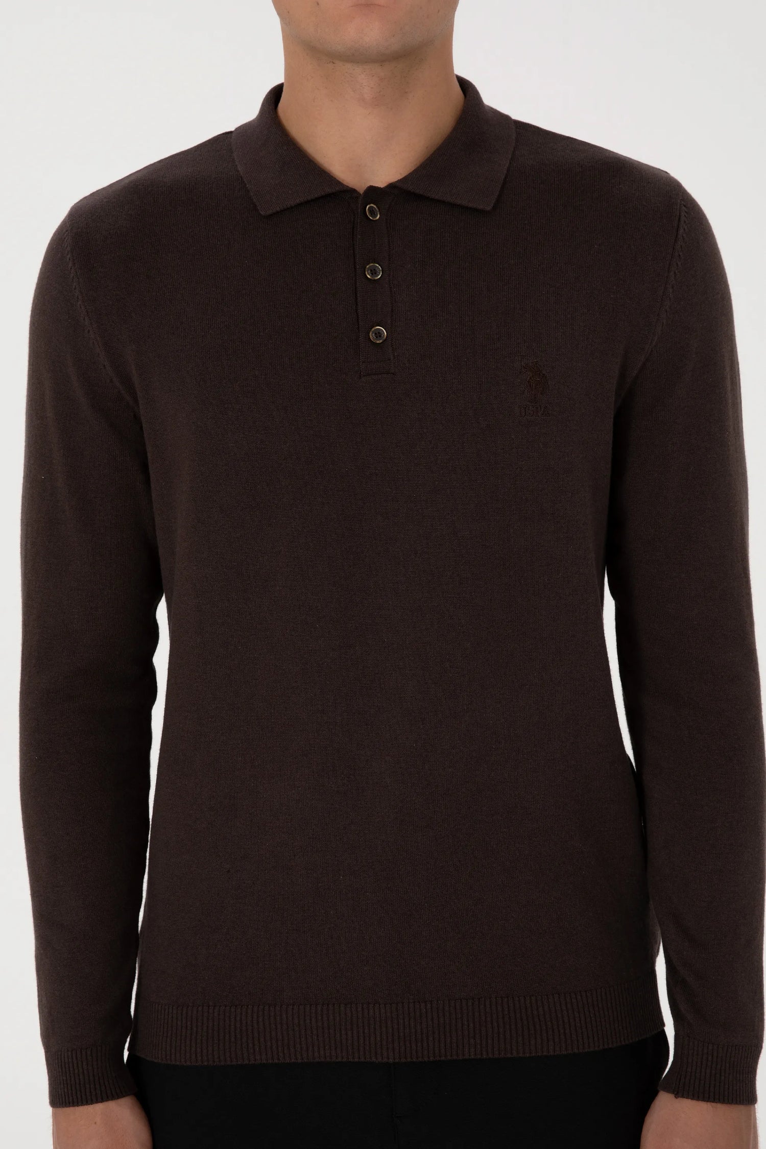 U.S. Polo Assn._Dark Brown_Dark Brown Long Sleeve Polo Shirt_G081SZ0TK0 2227111_VR084_06