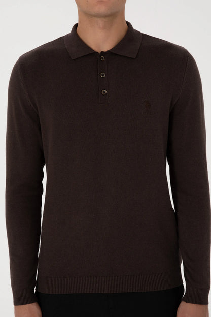 U.S. Polo Assn._Dark Brown_Dark Brown Long Sleeve Polo Shirt_G081SZ0TK0 2227111_VR084_06