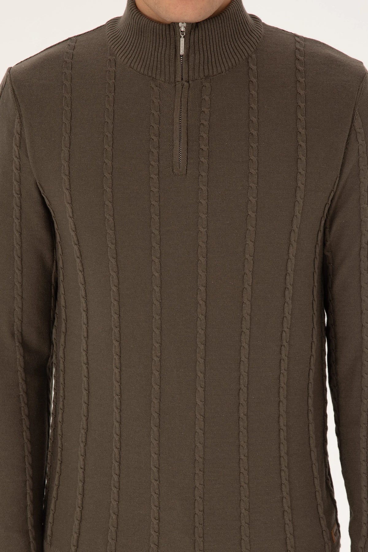 U.S. Polo Assn. Mink Men Mink Half Zip Ribbed Knitted Pullover SKU: G081SZ0TK0 2234731_VR052 Image 06