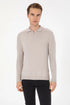 U.S. Polo Assn. Stone Men Stone Long Sleeve Knitted Polo Shirt SKU: G081SZ0TK0 2335218_VR049 Image 01