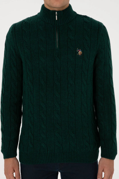 U.S. Polo Assn._Dark Green_Dark Green Sweater With Zipper_G081SZ0TK0 2335377_VR079_06