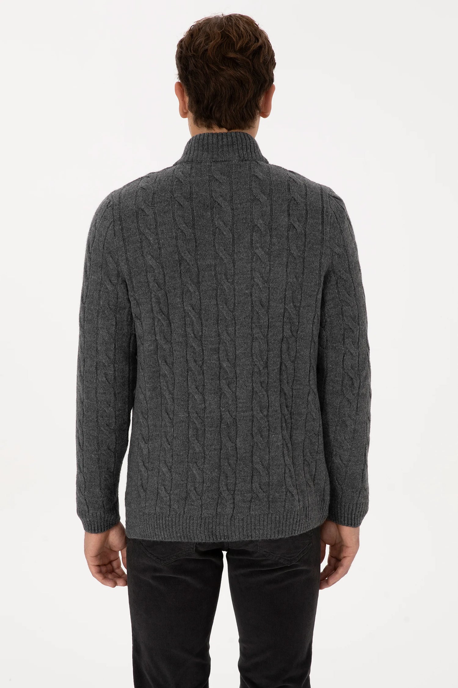 U.S. Polo Assn._Anthracite Mela_Anthracite Mela Sweater With Zipper_G081SZ0TK0 2335377_VR081_05