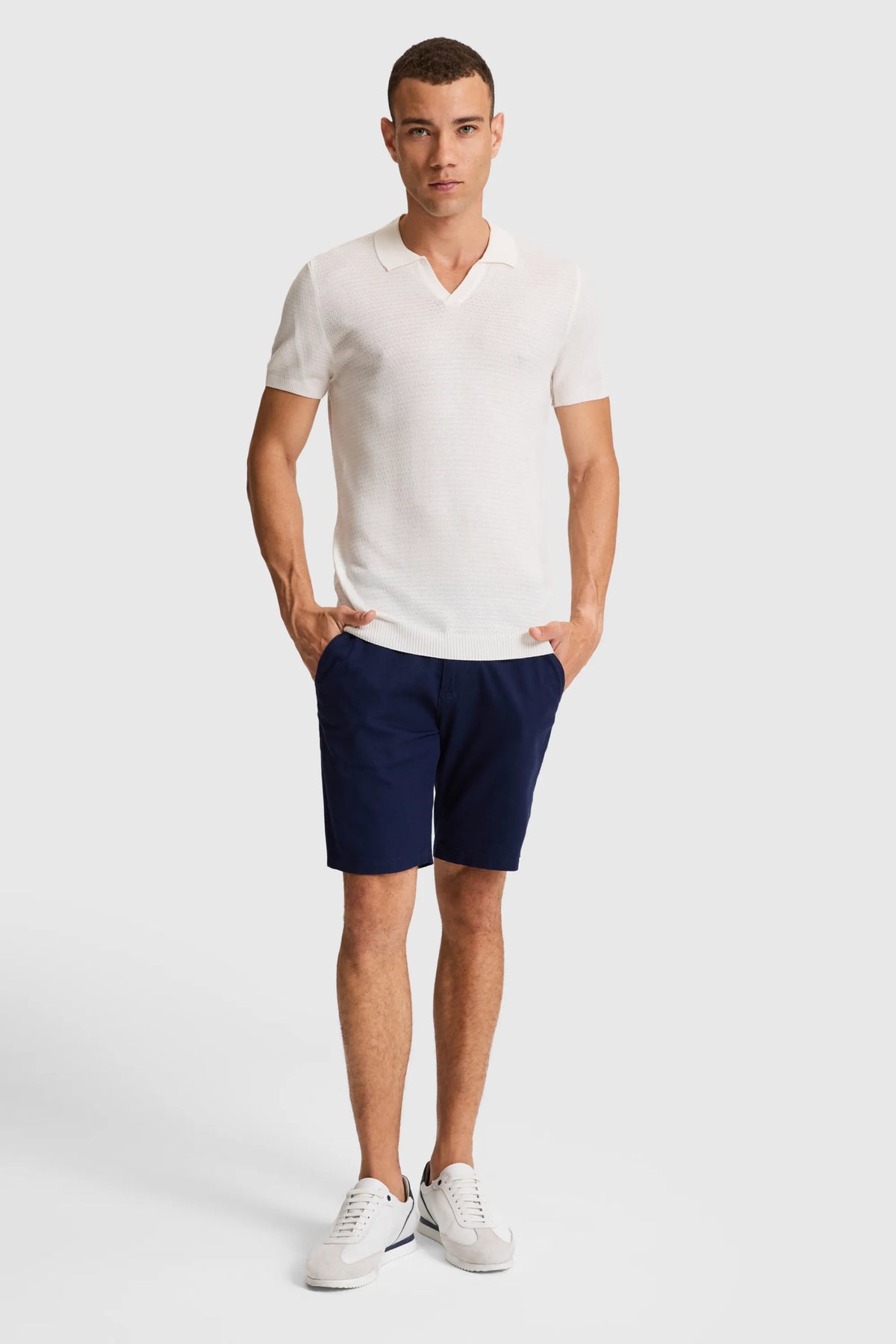 U.S. Polo Assn. Cream Men Cream Short Sleeve Knitted Polo Shirt SKU: G081SZ0TK0 PU-12925_VR071 Image 04