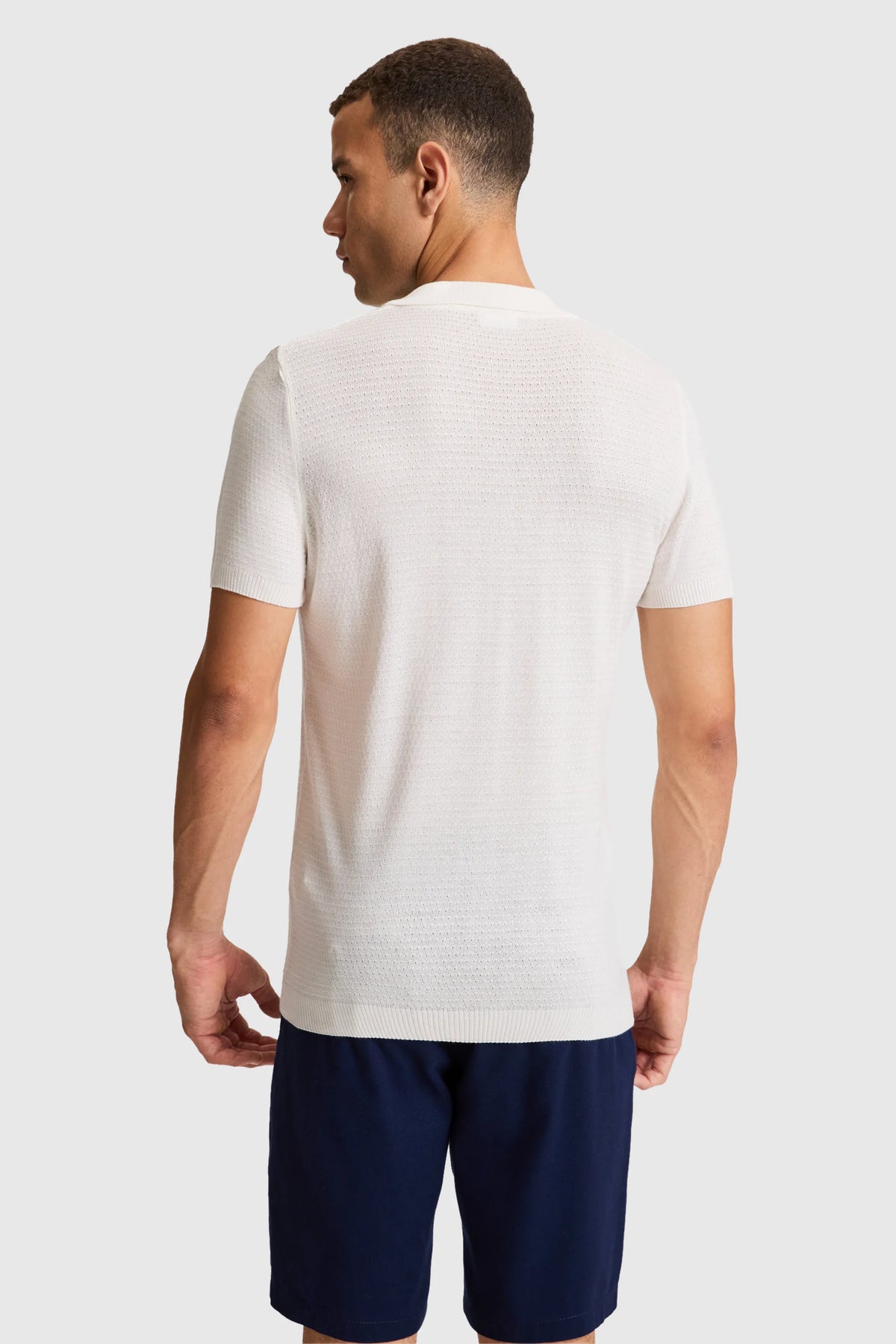 U.S. Polo Assn. Cream Men Cream Short Sleeve Knitted Polo Shirt SKU: G081SZ0TK0 PU-12925_VR071 Image 05