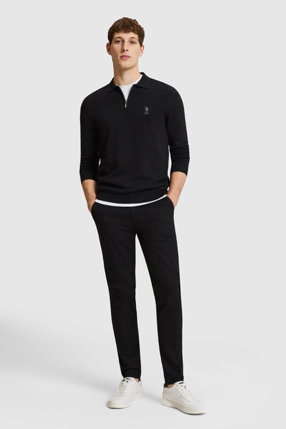 U.S. Polo Assn. Black Men Black Half Zip Knitted Pullover SKU: G081SZ0TK0 PU-15028_VR046 Image 04
