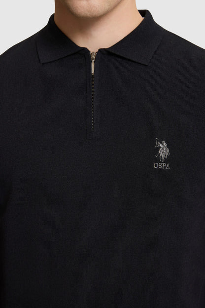 U.S. Polo Assn. Black Men Black Half Zip Knitted Pullover SKU: G081SZ0TK0 PU-15028_VR046 Image 06
