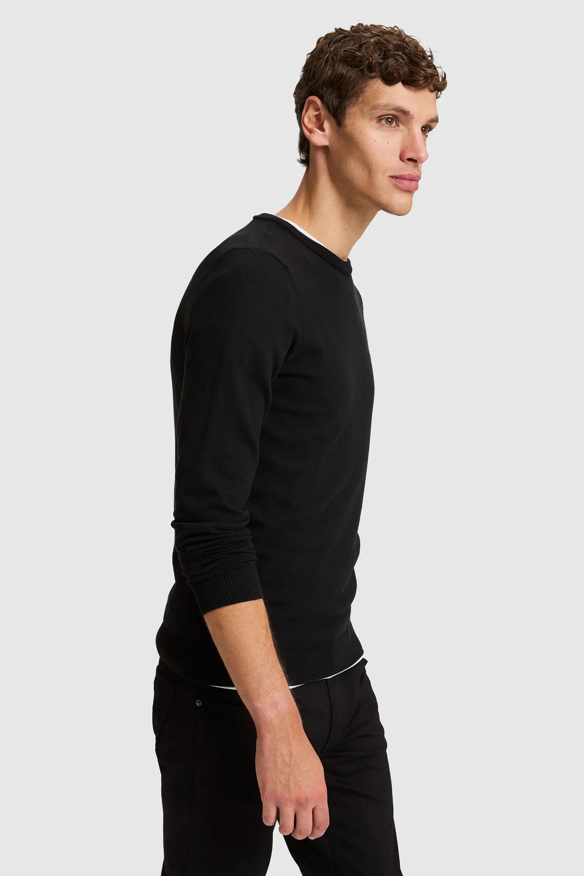 U.S. Polo Assn. Black Men Black Fine Knit Crew Neck Pullover SKU: G081SZ0TK0 PU-18548_VR046 Image 03