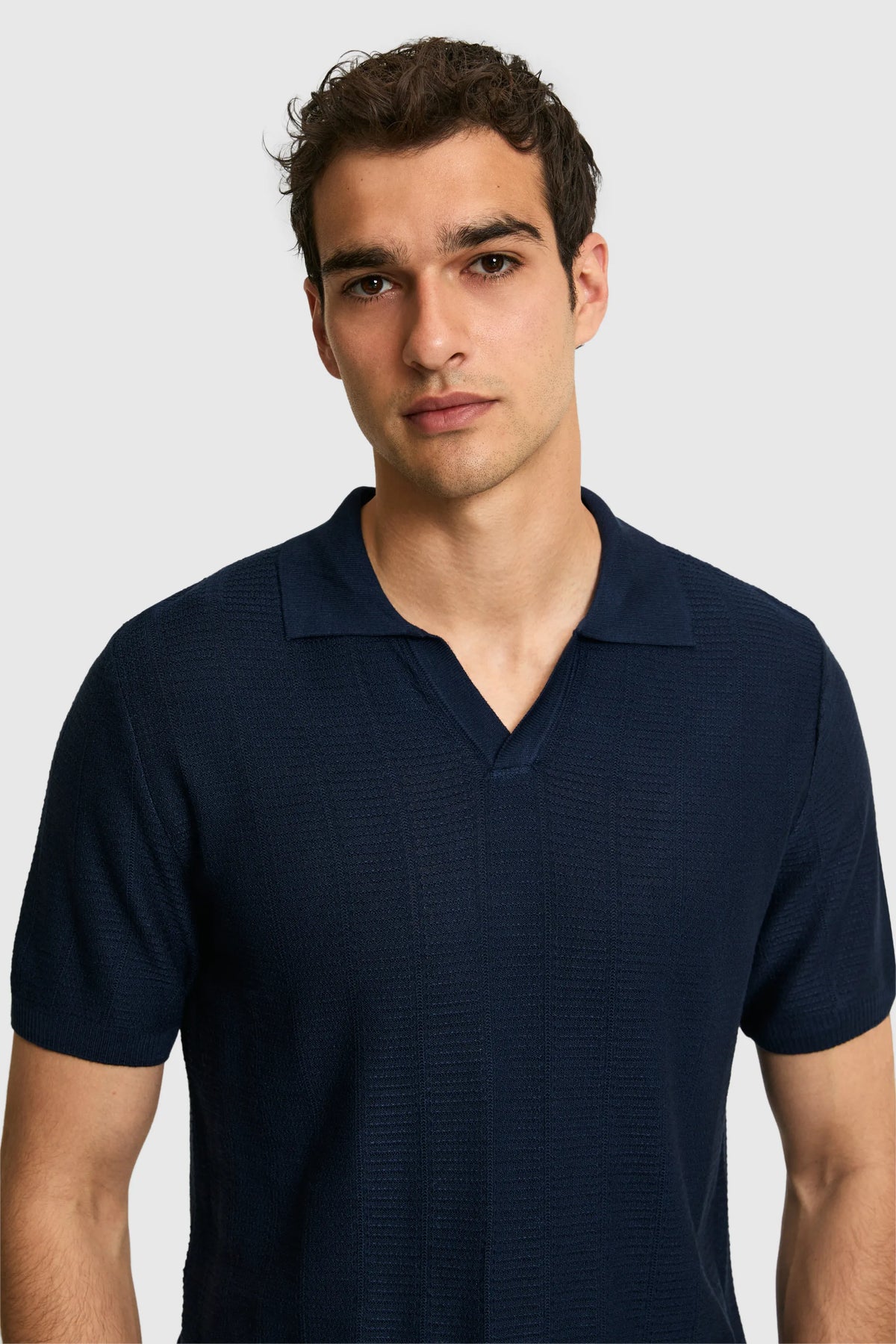 U.S. Polo Assn. Navy Men Navy Short Sleeve Knitted Open Collar Polo Shirt SKU: G081SZ0TK0 PU-9406_VR033 Image 02