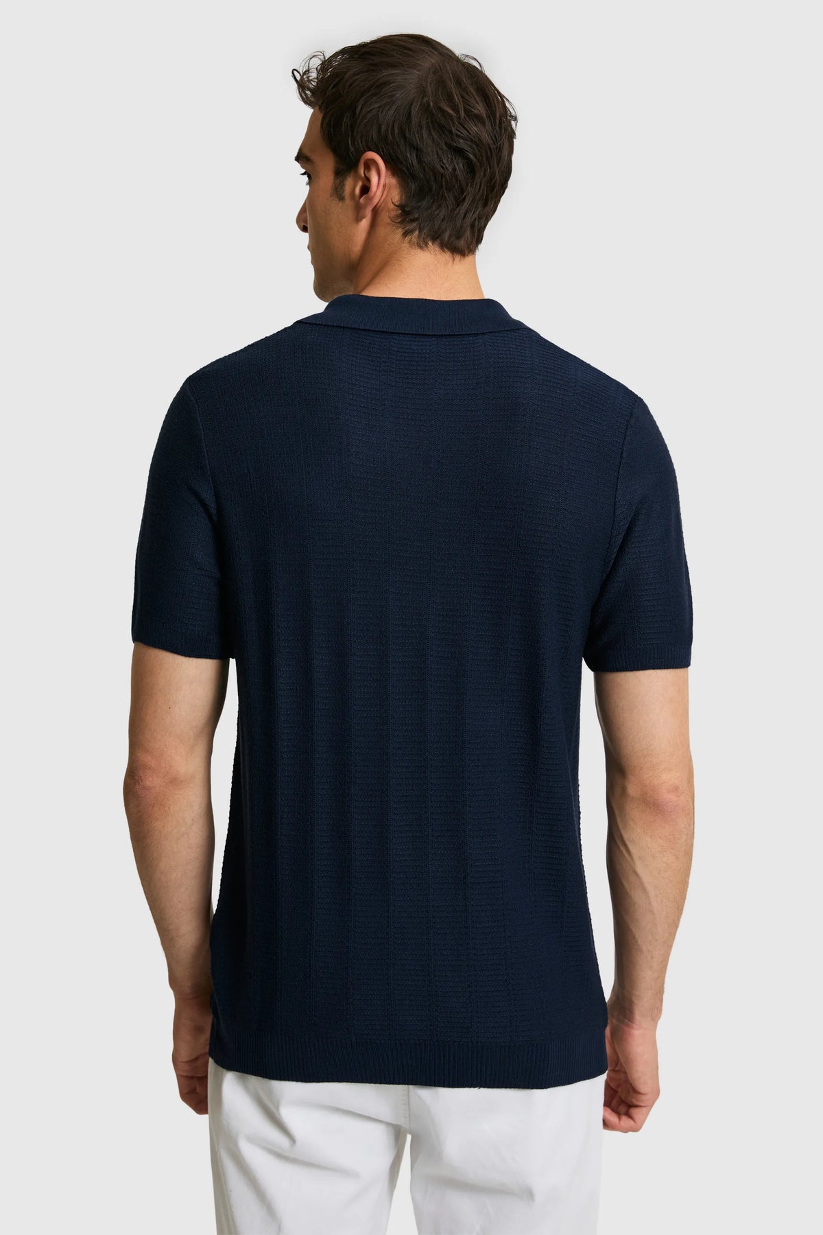 U.S. Polo Assn. Navy Men Navy Short Sleeve Knitted Open Collar Polo Shirt SKU: G081SZ0TK0 PU-9406_VR033 Image 05