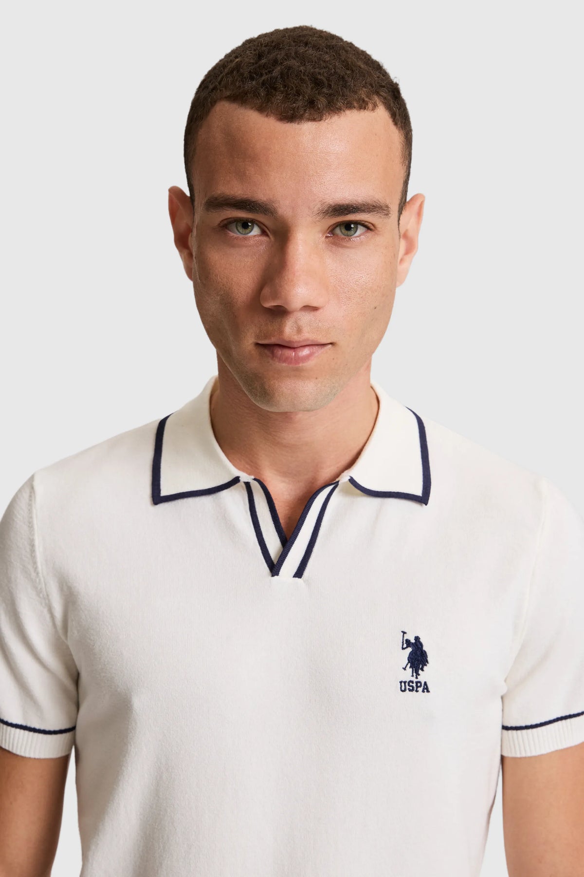 U.S. Polo Assn. Pearl Men Pearl Short Sleeve Tipped Collar Polo Shirt SKU: G081SZ0TK0 PU-9469_VR256 Image 02