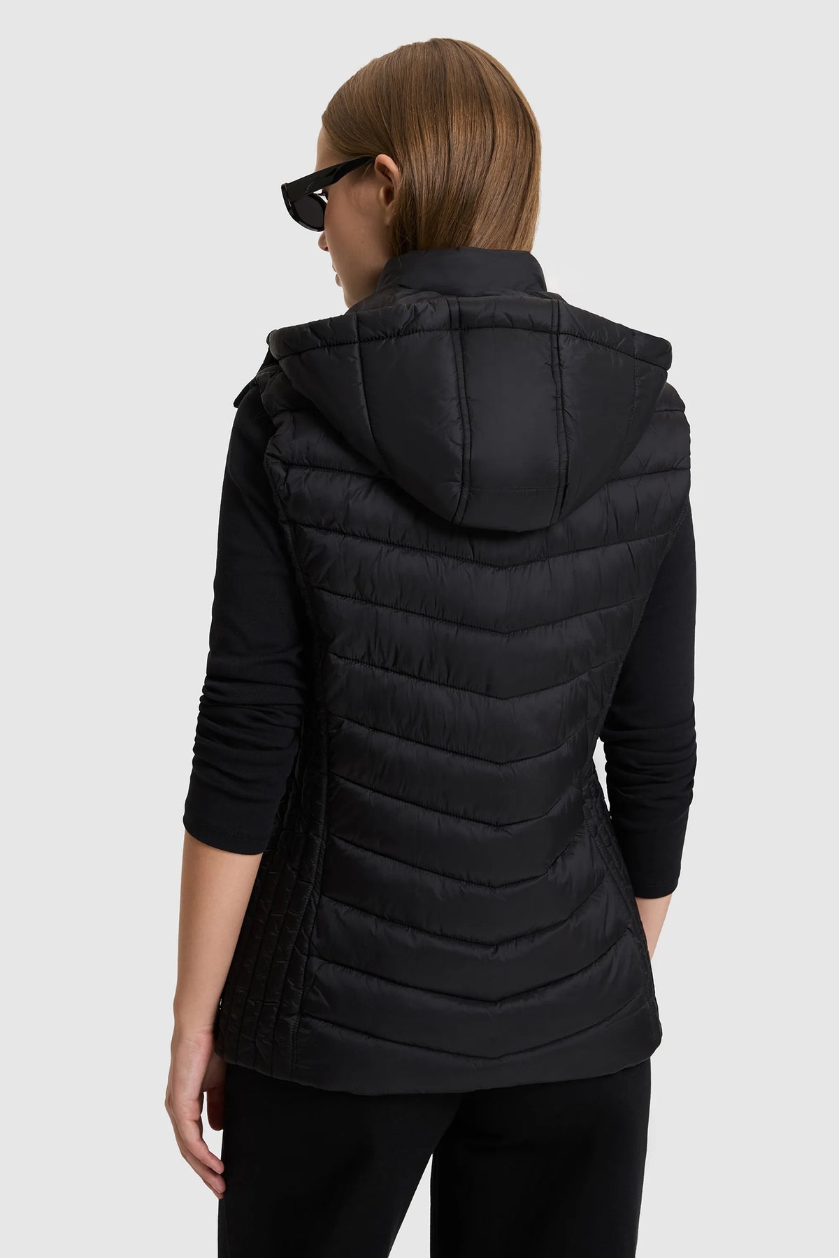 U.S. Polo Assn. Black Women Black Hooded Padded Vest SKU: G082GL0100 PU-13437_VR046 Image 05