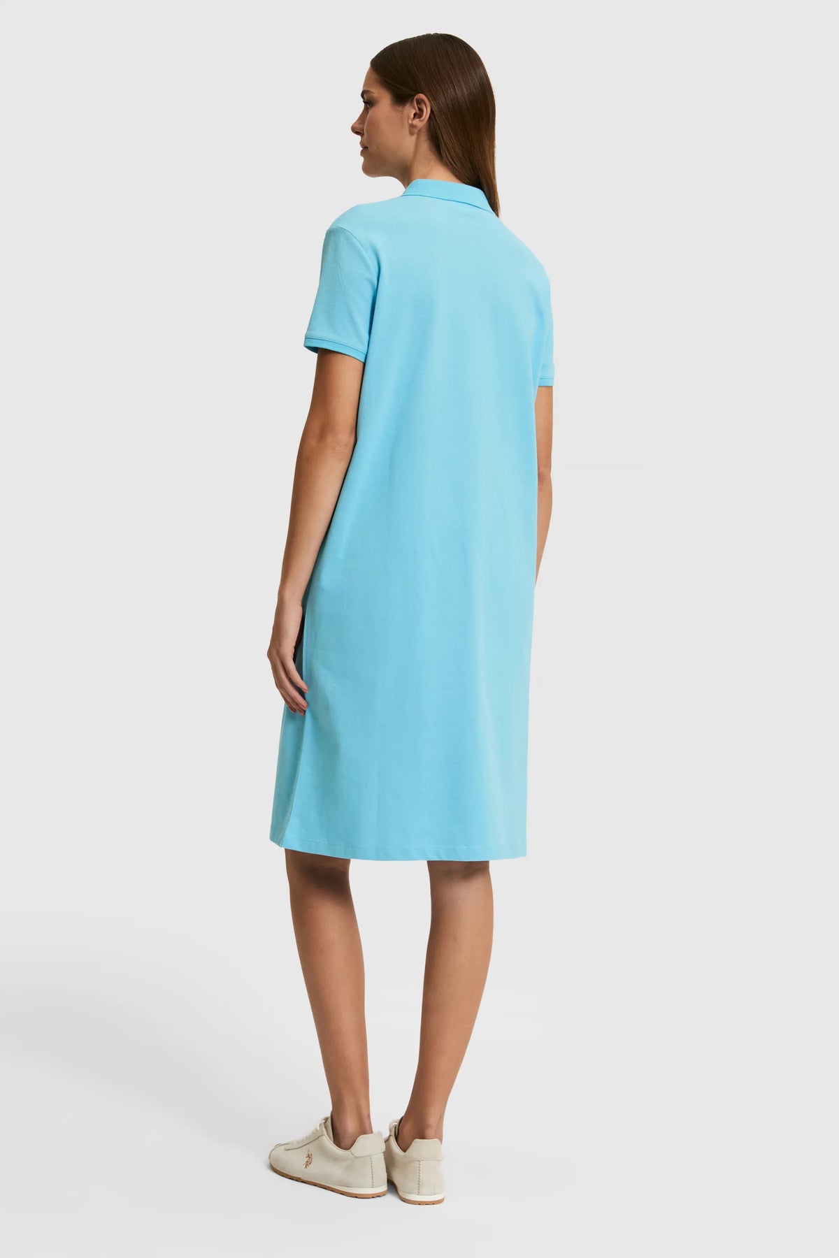 U.S. Polo Assn. Aqua Women Aqua Short Sleeve PiquŽ Polo Knee-Length Dress SKU: G082GL0750 PU-8810_VR007 Image 05