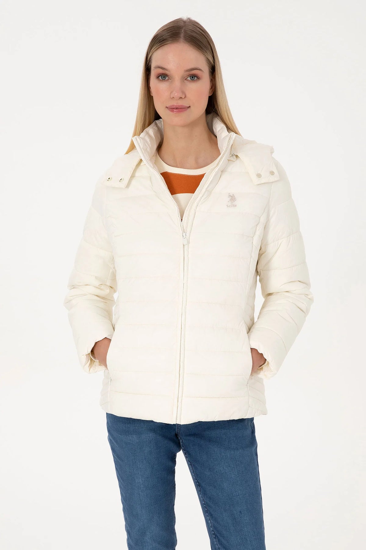 U.S. Polo Assn. Pearl Women Pearl Hooded Padded Puffer Jacket SKU: G082GL0MS0 2228777_VR256 Image 01