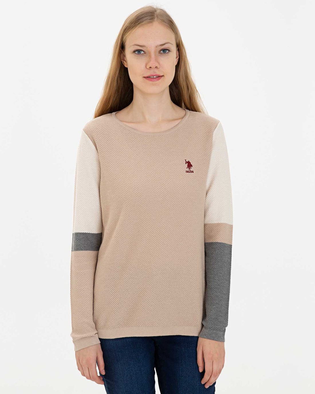 Beige Knitting Jumper U.S. Polo Assn.