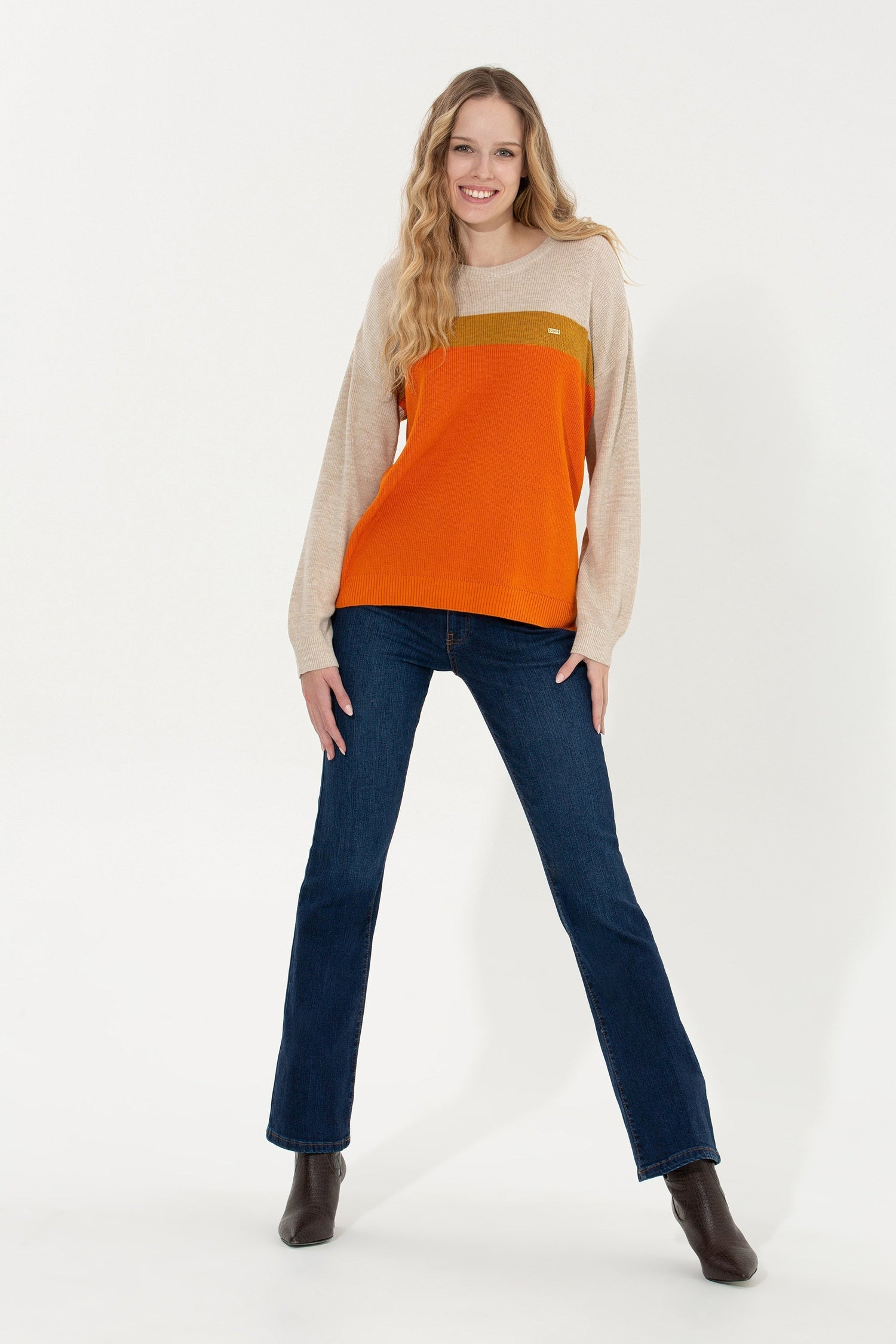 Orange Knitting Jumper U.S. Polo Assn.
