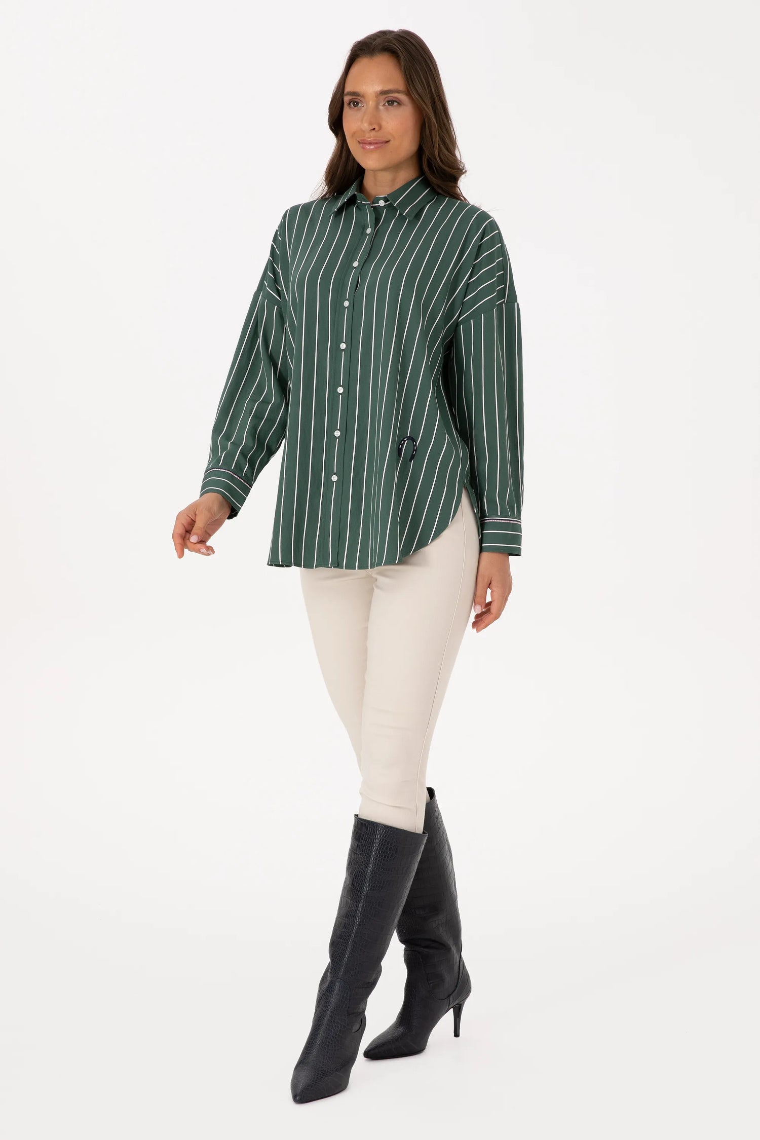 U.S. Polo Assn. Dark Green Women Dark Green Long Sleeve Shirt SKU: G082SZ0040 2237790_VR079 Image 04