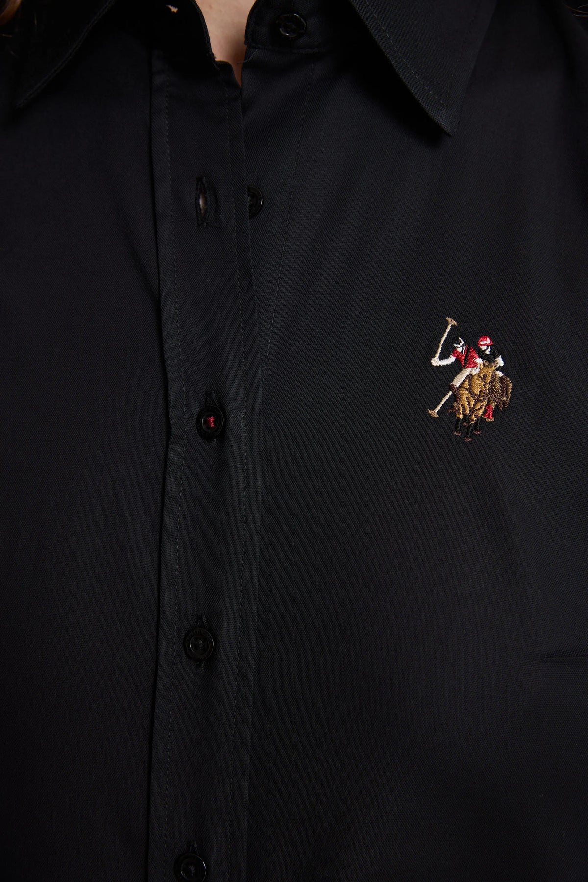 U.S. Polo Assn. Black Women Black Long Sleeve Poplin Shirt SKU: G082SZ0040 PU-13079_VR046 Image 06