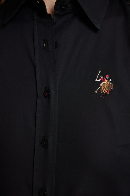 U.S. Polo Assn. Black Women Black Long Sleeve Poplin Shirt SKU: G082SZ0040 PU-13079_VR046 Image 06