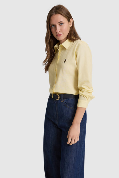 U.S. Polo Assn. Light Yellow Women Light Yellow Long Sleeve Oxford Shirt SKU: G082SZ0040 PU-8737_VR004 Image 03